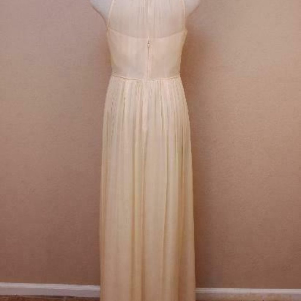 J Crew Megan Long Dress Silk Chiffon Champagne - Picture 4 of 6